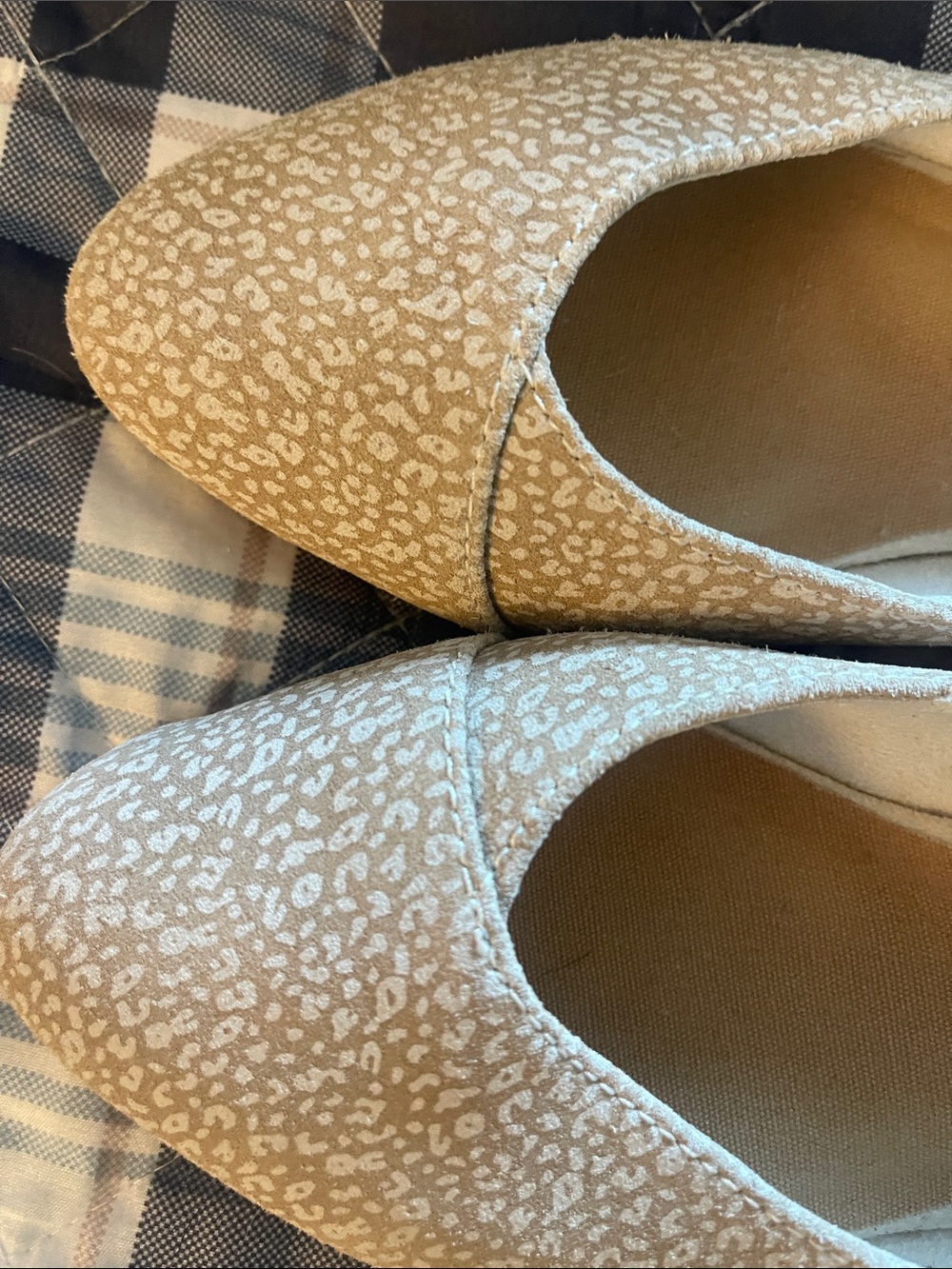 TOMS Beige Leopard-Print Ballet Flats - Picture 5 of 6